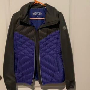 Michael Kors Black and Purple Quilted Jacket